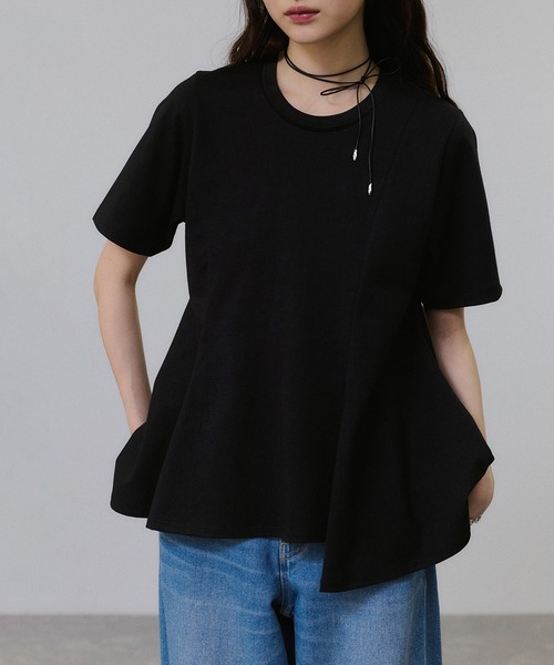 tシャツ 「サステナブル」アシメフレアプルオーバー レディースの画像