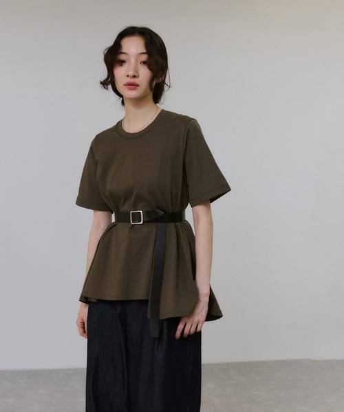 tシャツ 「サステナブル」アシメフレアプルオーバー レディースの画像