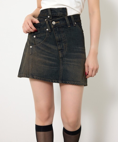 SLY J/W JQ DENIM S/SK デニムショートスカート SLY | J／W JQ DENIM ショートスカート (スカート ) |SHEL'TTER