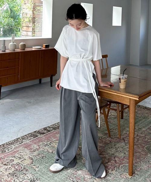「feepur」 半袖Tシャツ MEDIUM オフホワイト レディース