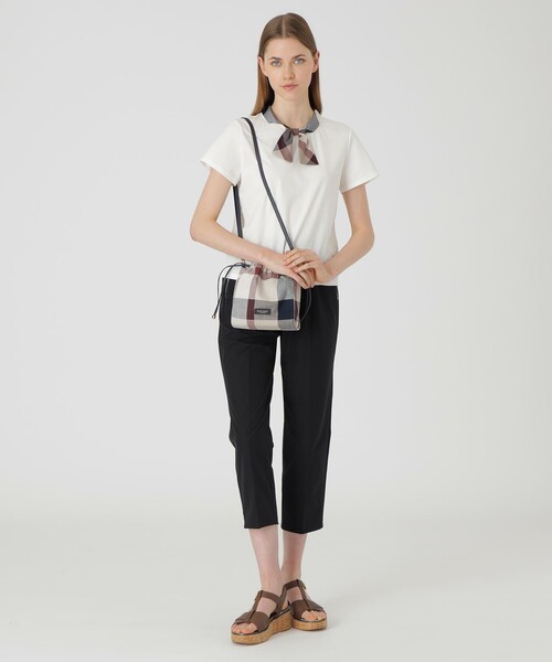 【美品】BLUE LABEL CRESTBRIDGE 巾着 ショルダーバッグ BLUE LABEL CRESTBRIDGE ショルダーバッグ バッグ クレスト