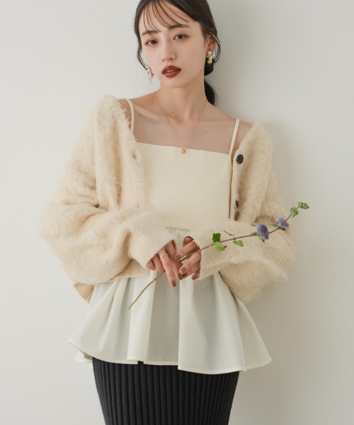 hinari（ヒナリ） キャミソール リブフリルキャミ : ZOZOTOWN Yahoo!店