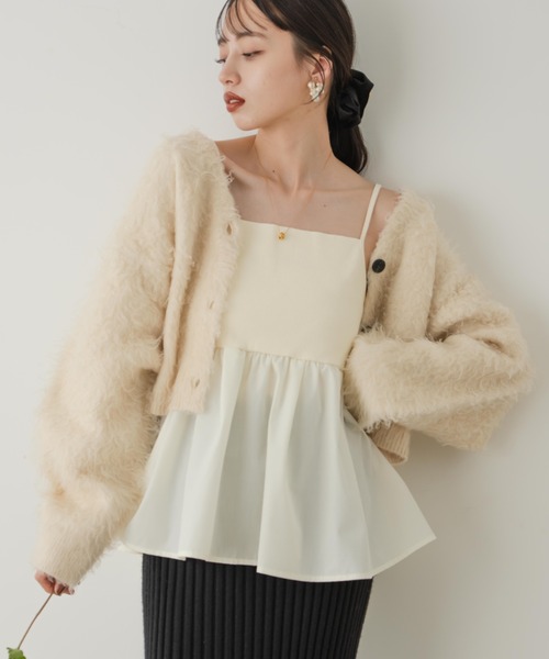 hinari（ヒナリ） キャミソール リブフリルキャミ : ZOZOTOWN Yahoo!店