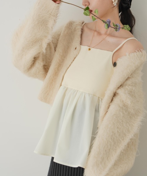hinari（ヒナリ） キャミソール リブフリルキャミ : ZOZOTOWN Yahoo!店