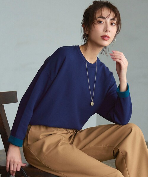 23区（ニジュウサンク） ニット セーター 「洗える」ダブルフェイス