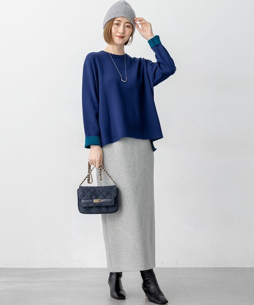 23区（ニジュウサンク） ニット セーター 「洗える」ダブルフェイス