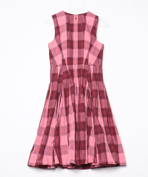 ケイトスペードピンクチェック柄ワンピース kate spade new york」 チェック柄ノースリーブワンピース 0 ピンク