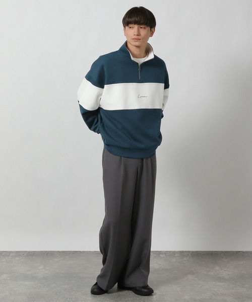 LAKOLE（ラコレ） トレーナー スウェット ポンチロゴハーフジップ