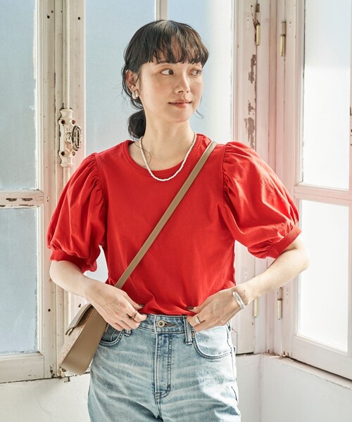 「FREAK'S STORE」 半袖カットソー フリ- ブラック レディース_画像2