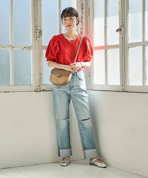 「FREAK'S STORE」 半袖カットソー フリ- ブラック レディース_画像3