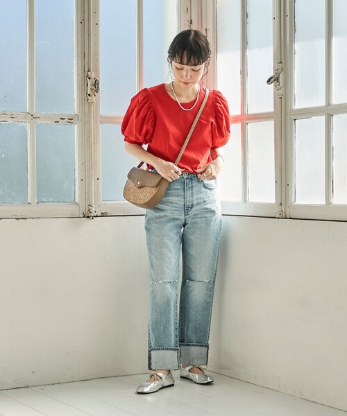 「FREAK'S STORE」 半袖カットソー フリ- ブラック レディース_画像5