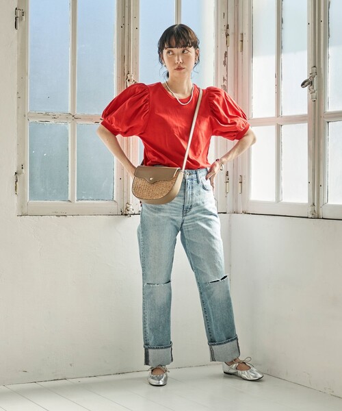 「FREAK'S STORE」 半袖カットソー フリ- ブラック レディース_画像7