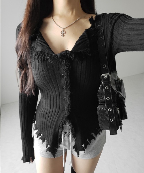 me+em select（ミームセレクト） カーディガン 「 3color 」ダメージ