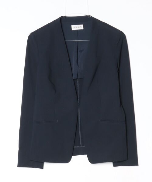 PLST（プラステ） ノーカラージャケット S ネイビー レディース