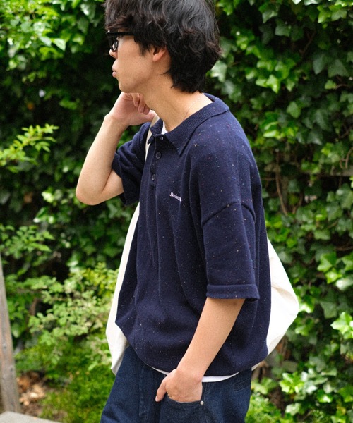 「BROKEN BASE」 半袖ニット MEDIUM ブラック メンズ_画像9