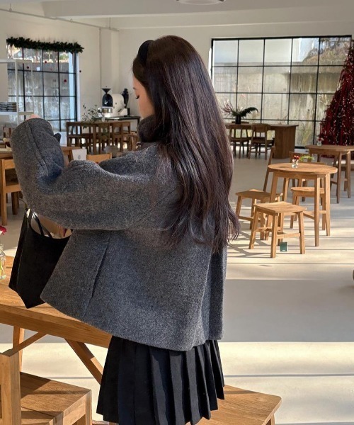 FAVORITO コート アウター メルトンショートジャケット レディース
