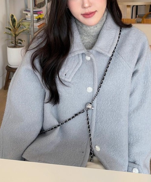 FAVORITO コート アウター メルトンショートジャケット レディース