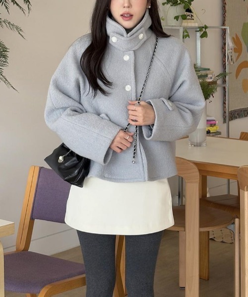 FAVORITO コート アウター メルトンショートジャケット レディース