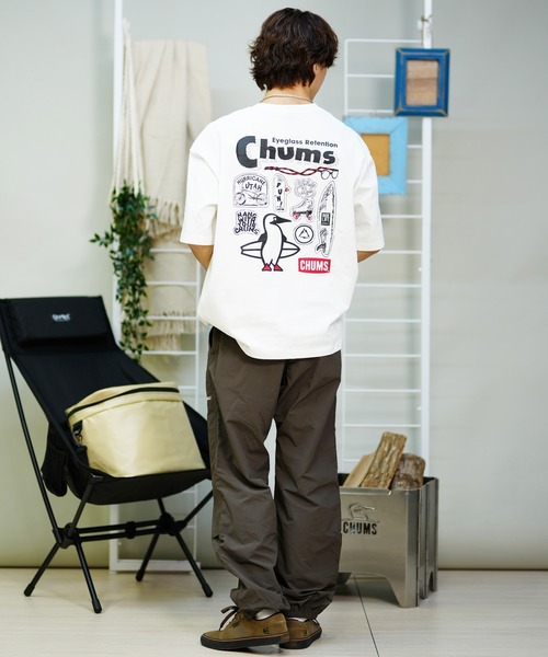 「CHUMS」 半袖Tシャツ L グレイッシュベージュ メンズ_画像6