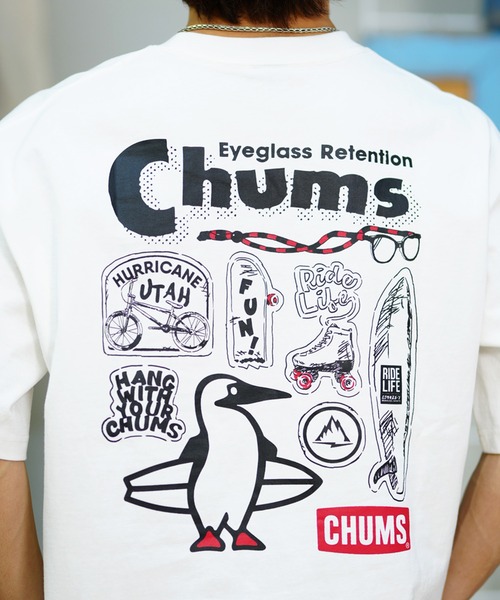 「CHUMS」 半袖Tシャツ L グレイッシュベージュ メンズ_画像9