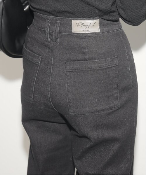 「RAY CASSIN」 デニムパンツ 1 ブラック レディース_画像6