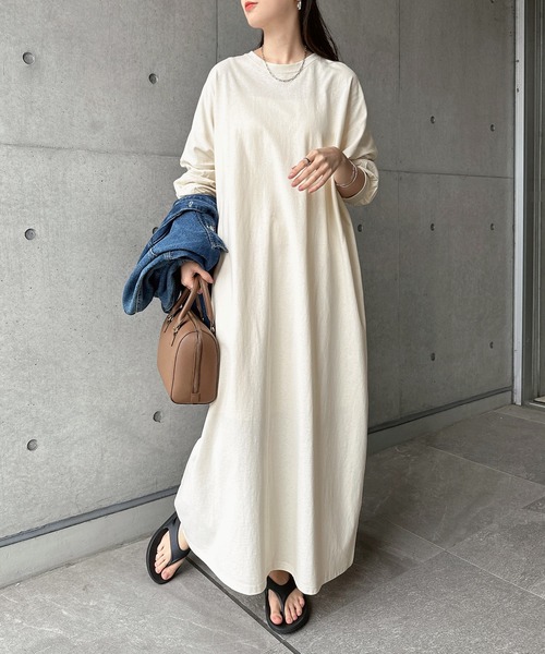 andme（アンドミー） ワンピース ビッグシルエット長袖Tシャツ