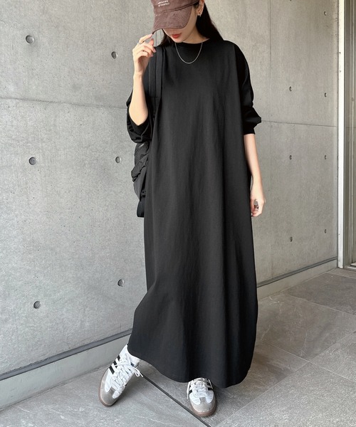 andme（アンドミー） ワンピース ビッグシルエット長袖Tシャツ