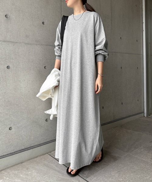 andme（アンドミー） ワンピース ビッグシルエット長袖Tシャツ