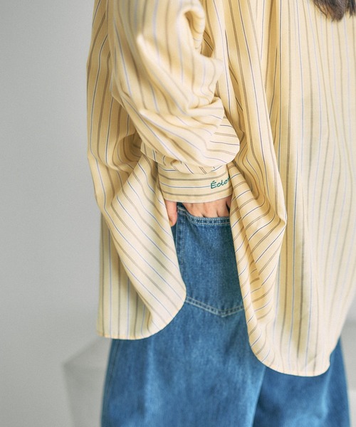 LEPSIM（レプシィム） ブラウス シャツ ストライプ刺繍シャツ 630188