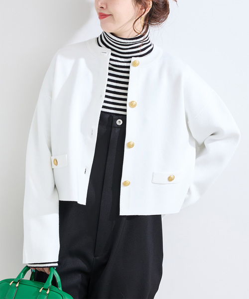 B.C STOCK（ベーセーストック） カーディガン 手洗い可 / ミラノリブ