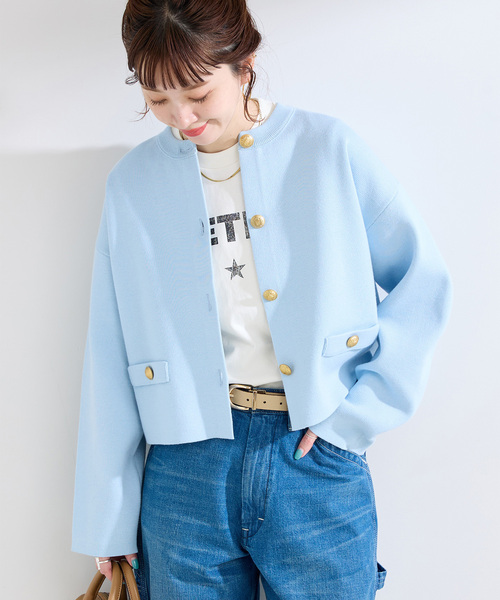 B.C STOCK（ベーセーストック） カーディガン 手洗い可 / ミラノリブ