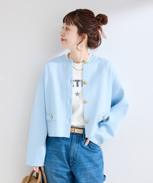 B.C STOCK（ベーセーストック） カーディガン 手洗い可 / ミラノリブ