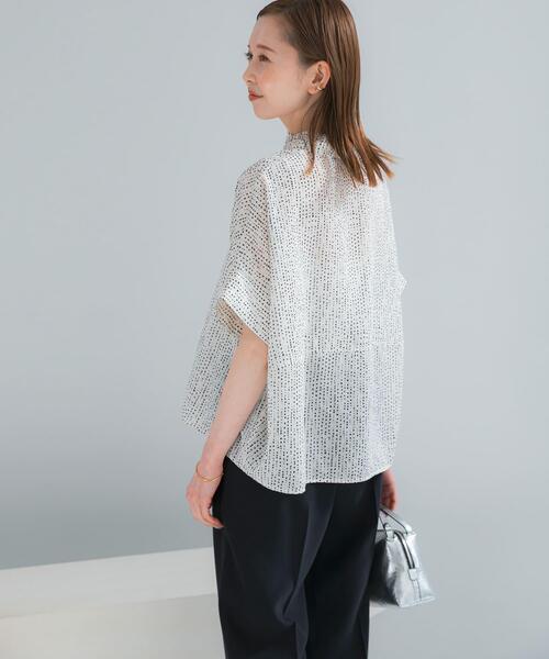 ブラウス シャツ 「WEB/一部店舗限定」ウォッシャブルドットフリルネックブラウス レディースの画像