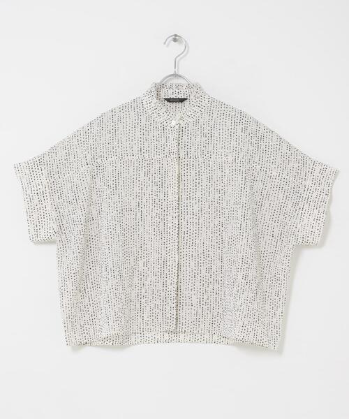 ブラウス シャツ 「WEB/一部店舗限定」ウォッシャブルドットフリルネックブラウス レディースの画像