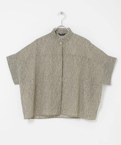 ブラウス シャツ 「WEB/一部店舗限定」ウォッシャブルドットフリルネックブラウス レディースの画像