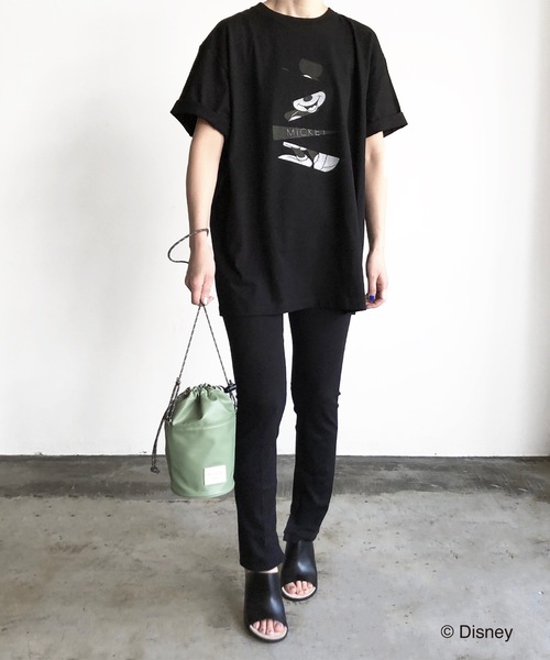 「MICKEY MOUSE」 半袖Tシャツ L ホワイト レディース_画像4