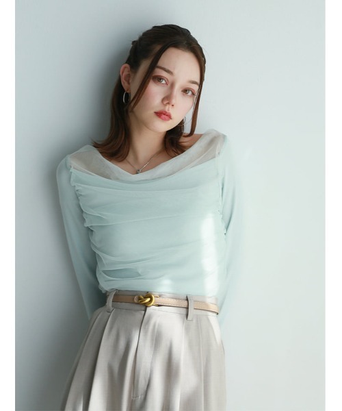 fifth（フィフス） tシャツ ドレープデザインシアードッキングトップス
