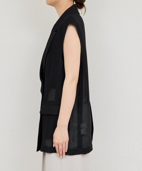 美品GALLARDAGALANTE ♡ リネンダブルベスト ジレダークグレー