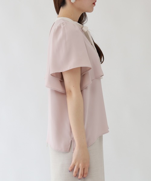 「ASTORIA ODIER」 半袖ブラウス SMALL ベージュ レディース_画像3