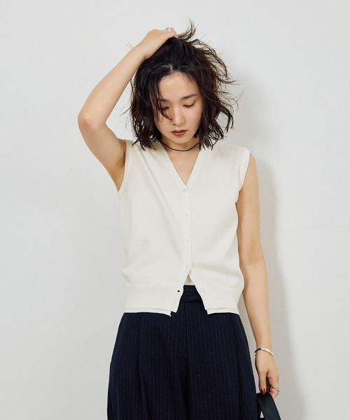 STELLA FISH ベスト ジレ 「新色追加」抜け感きれい見え。前ボタンV