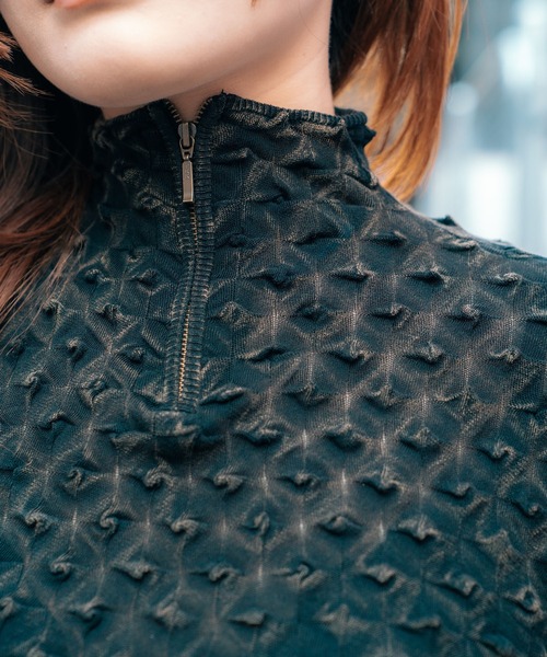 tシャツ EX.ice cotton stone wash half zip pullover レディースの画像