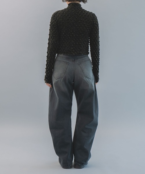 tシャツ EX.ice cotton stone wash half zip pullover レディースの画像