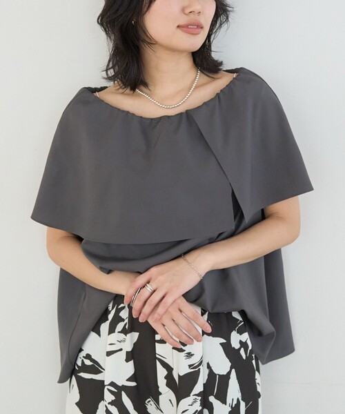 Rouge vif（ルージュ ヴィフ） ブラウス シャツ オーバーカラー 