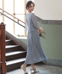 Dress Lab】レディース レース スリーブ ドレス 上品 黒 M