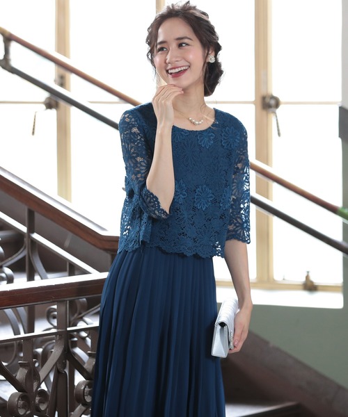 DRESS LAB（ドレスラボ） ドレス レース×プリーツスカート ロング