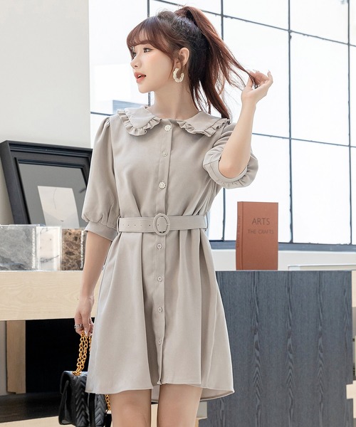 最終セール!★L'ecole Des Femmes ピーターパン襟 ワンピース DAY CLOSET ワンピース レディース ピーターパン襟のぽわん袖