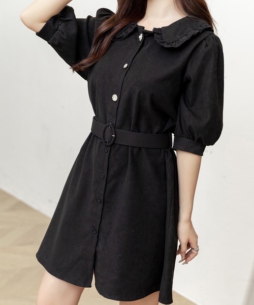 SANDRO☆ピーターパンカラー レース ミニワンピース♪【送料込】 DAY CLOSET ワンピース レディース ピーターパン襟のぽわん袖