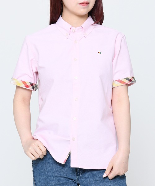 20413　アーノルドパーマー　半袖シャツ　ピンクＸ白ストライプ　サイズ3 Arnold Palmer ブラウス シャツ APクラシック オックス 半袖