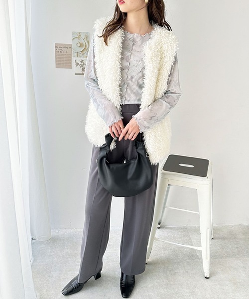 GeeRA（ジーラ） tシャツ 前後2WAY花柄シアートップス レディース