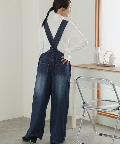 ElegChic サロペット オーバーオール クロスサスペンダー
